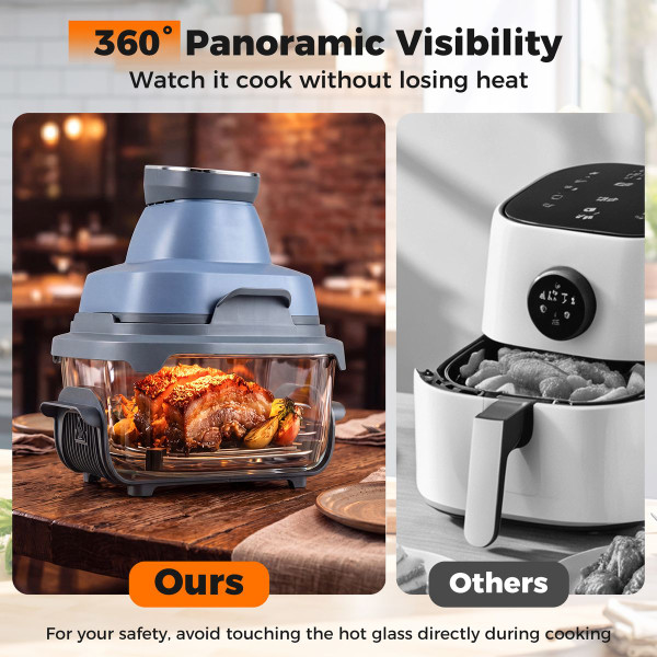 6-in-1 Portable Glass Air Fryer product image