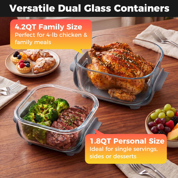 6-in-1 Portable Glass Air Fryer product image