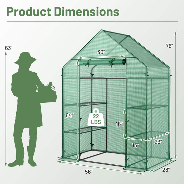Portable Outdoor Mini Walk-in 4-Tier Greenhouse product image