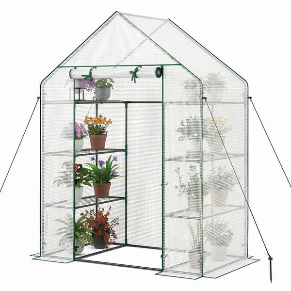 Portable Outdoor Mini Walk-in 4-Tier Greenhouse product image