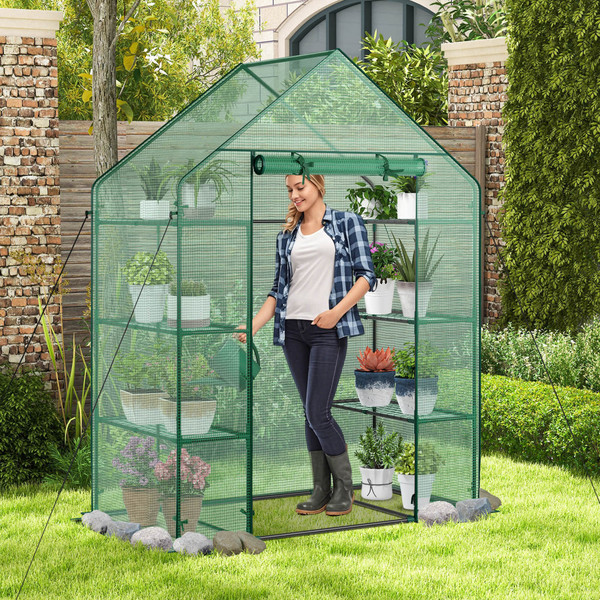 Portable Outdoor Mini Walk-in 4-Tier Greenhouse product image