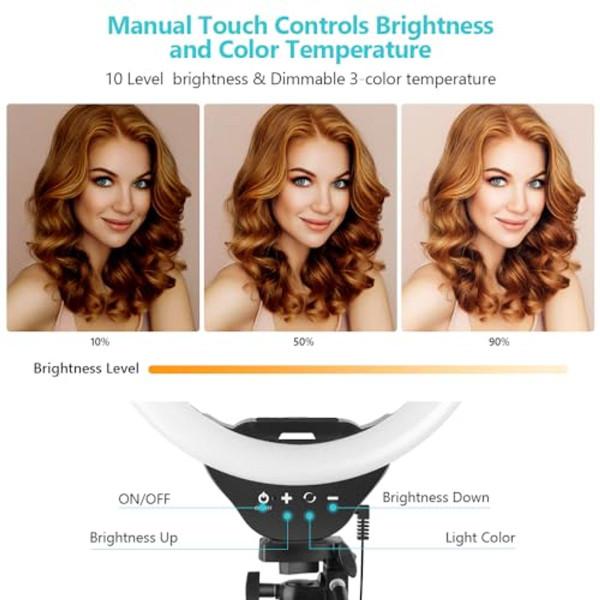 10'' Ring Light with 50'' Extendable Tripod Stand product image