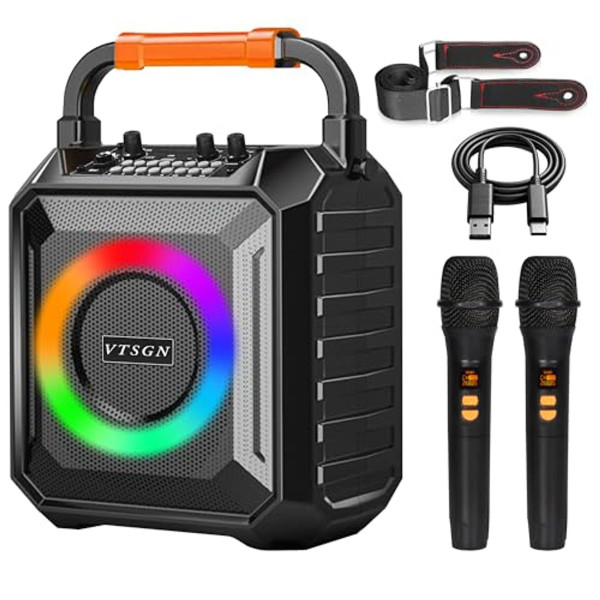 Karaoke Machine with Two Wireless Microphones  product image