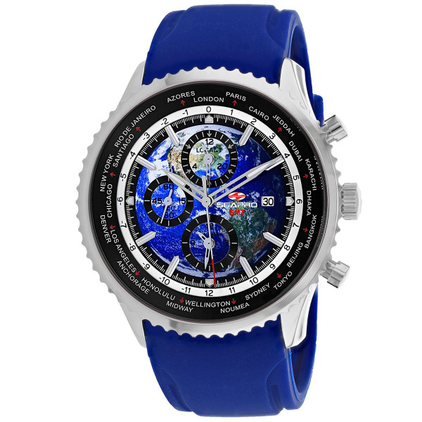 Seapro Men's Meridian World Timer GMT Blue Dial Watch product image