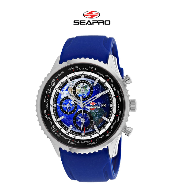 Seapro Men's Meridian World Timer GMT Blue Dial Watch product image