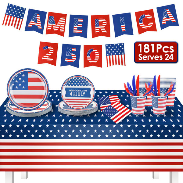 4th of July Party Supplies (181 Pieces) product image