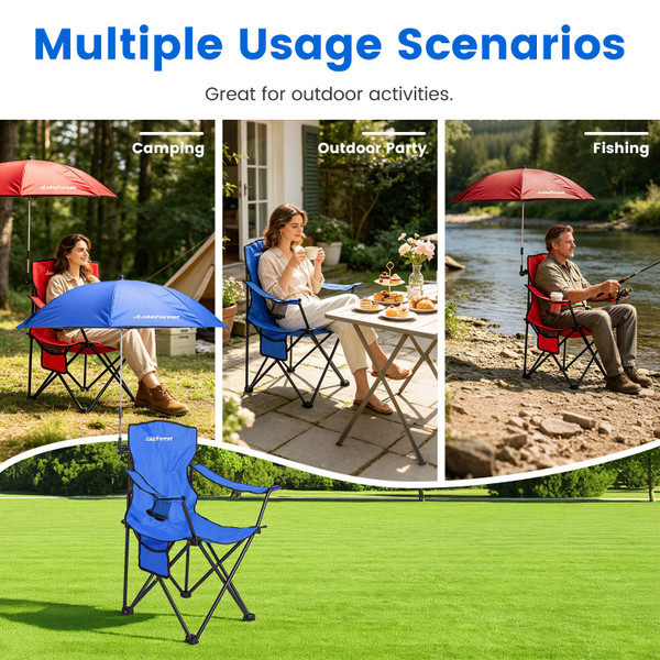 Portable Camping Chair with Sun Umbrella product image