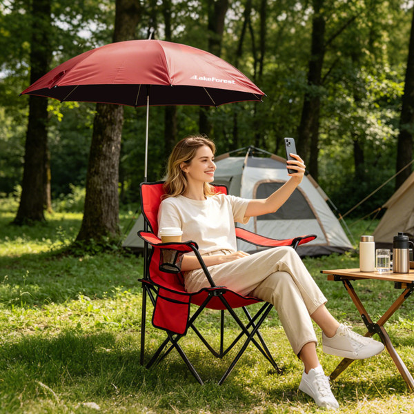 Portable Camping Chair with Sun Umbrella product image