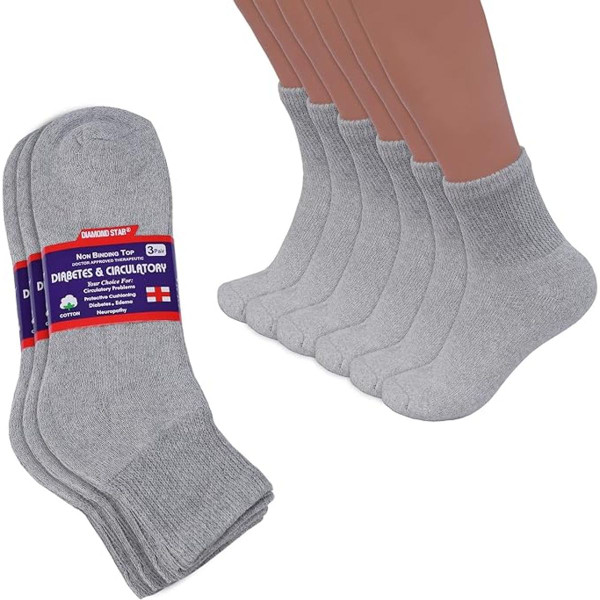 Cotton Non-Binding Diabetic & Circulatory Quarter Socks (12-Pairs) product image