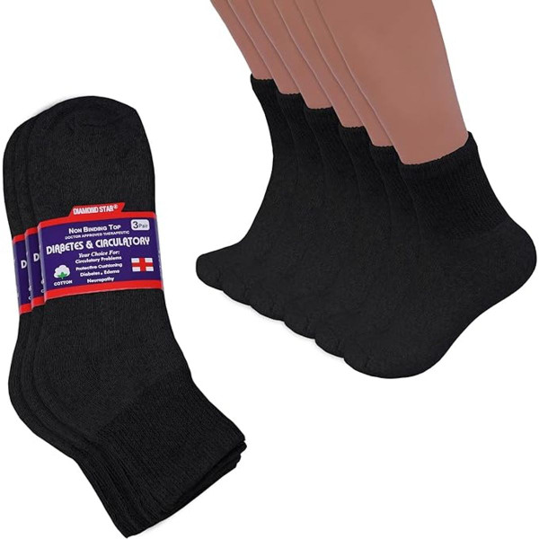 Cotton Non-Binding Diabetic & Circulatory Quarter Socks (12-Pairs) product image