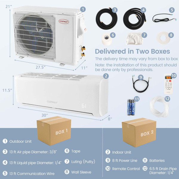 12,000 BTU Mini Split Air Conditioner with Heat Pump  product image