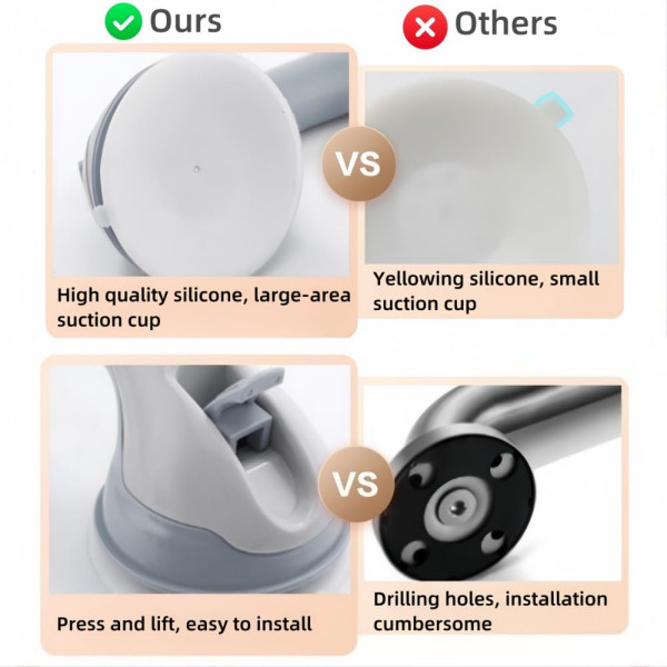 Bathroom Strong Suction Cup Helping Handle (2-Pack) product image