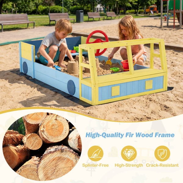 Kids' Wooden Themed Sandbox product image