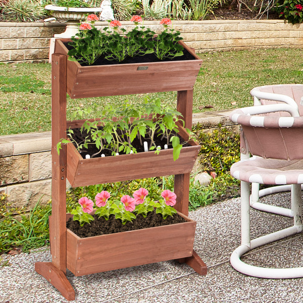 3-Tier Raised Vertical Indoor/Outdoor Freestanding Planter product image