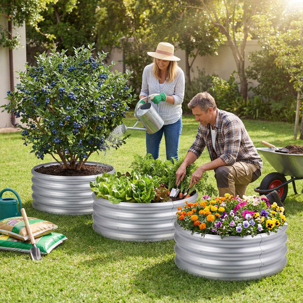 Round Galvanized Raised Garden Bed (1- or 2-Pack) product image