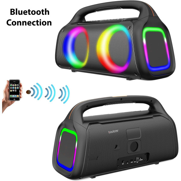Portable Bluetooth Speaker with LED DJ Lights product image