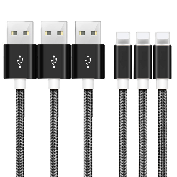 10-Foot Braided MFi Lightning Cables for Apple® Devices (3-Pack) product image