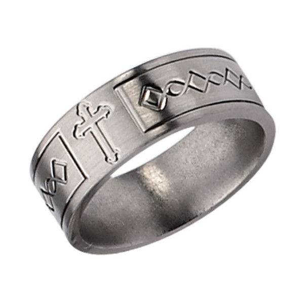 Men's 6mm Cross Design Titanium Wedding Band Ring product image