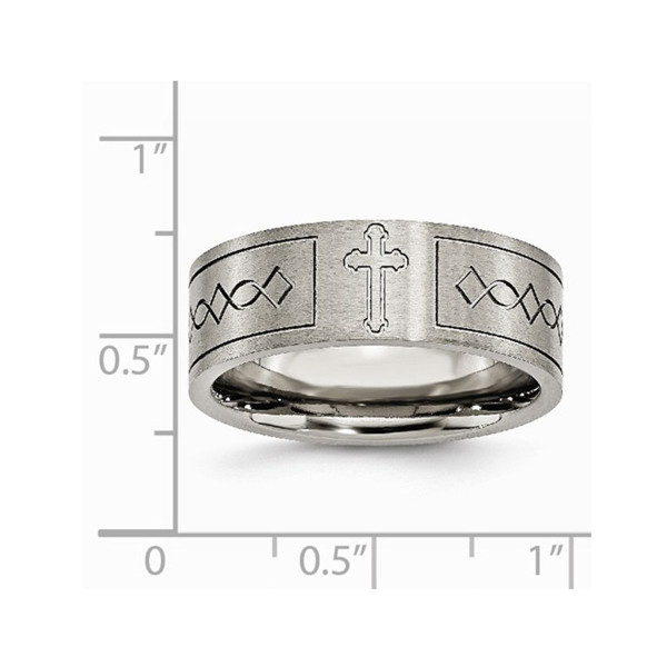 Men's 6mm Cross Design Titanium Wedding Band Ring product image