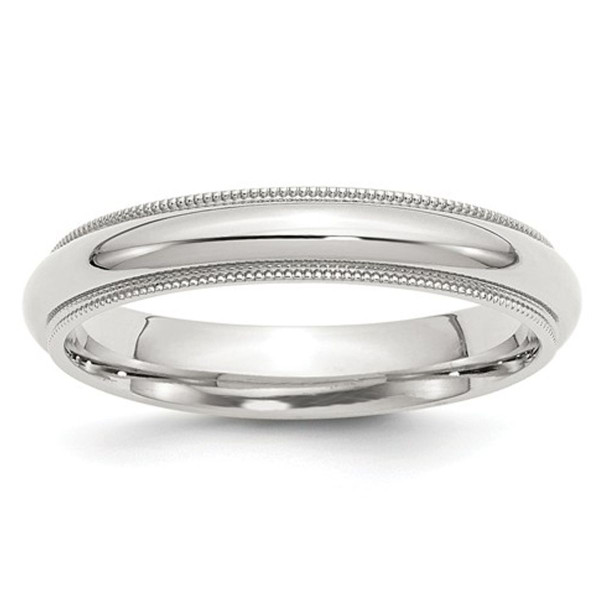 Unisex Comfort Fit 4mm Milgrain Wedding Band Ring in Sterling Silver product image