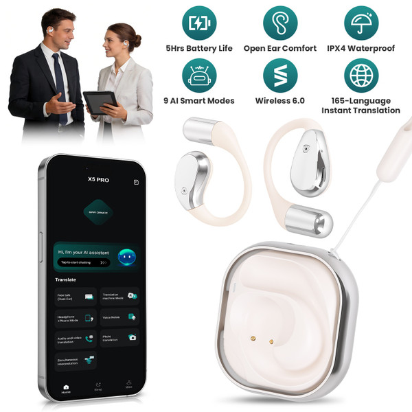 Wireless Open-Ear AI Translation Earbuds product image