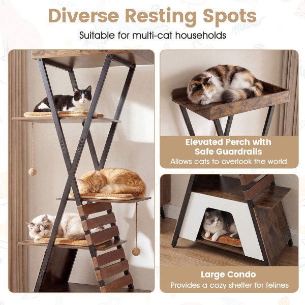 Wooden Multi-level Cat Tower product image
