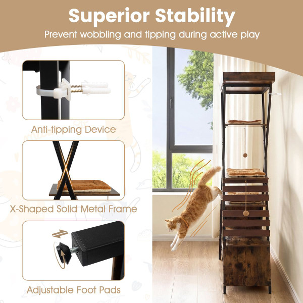 Wooden Multi-level Cat Tower product image