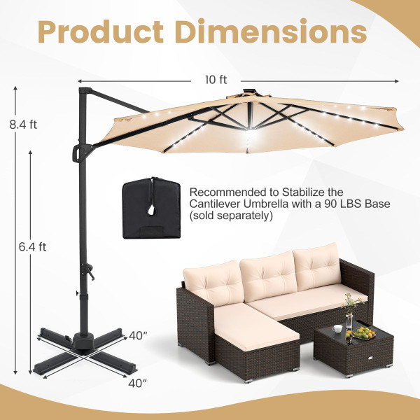 LED Cantilever Patio Umbrella  product image
