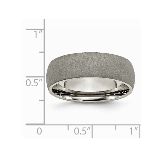 Men's Titanium 7mm Stone Finish Wedding Band Ring product image