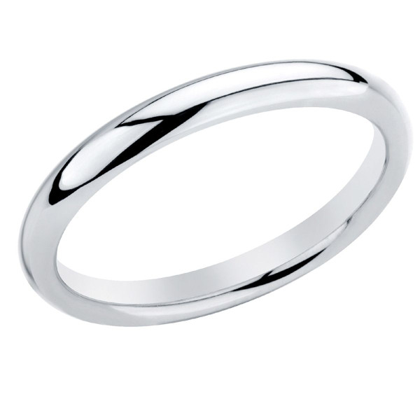 Ladies 14K White Gold 3mm Wedding Band Ring product image