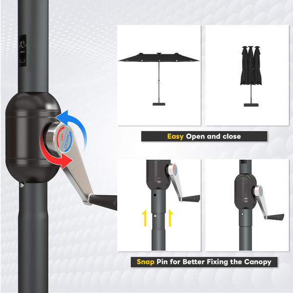 Double-Sided Solar Patio Umbrella product image