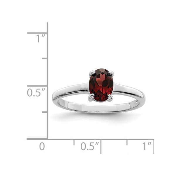 1.90 Carat (ctw) Oval-Cut Red Garnet Ring in Sterling Silver product image