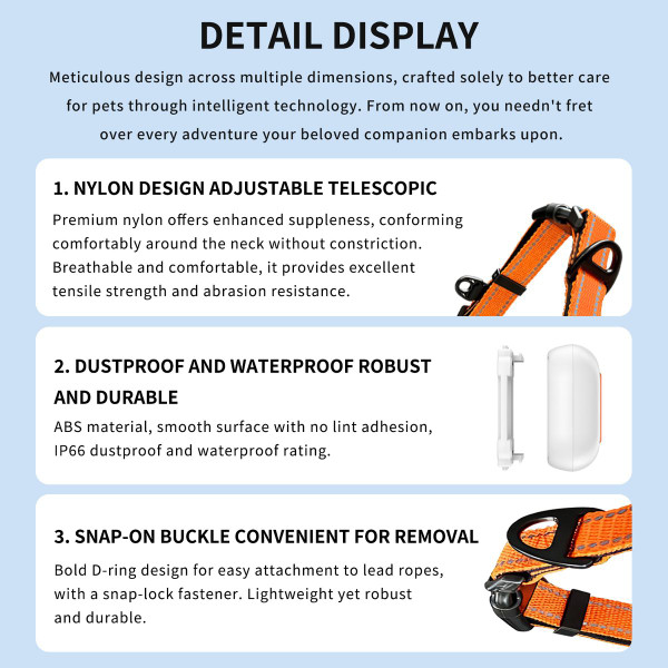 4G Pet Gps Tracker With Real-time Positioning,long Standby Geofence Alerts Multi-band Waterproof Locator For Dogs Outdoor Pets Size L product image