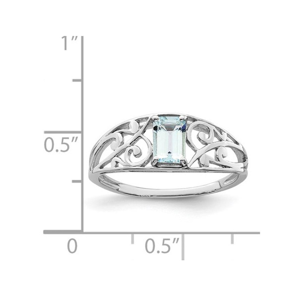 1/2 Carat (ctw) Emerald-Cut Aquamarine Ring in Sterling Silver product image