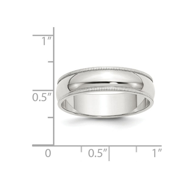 Ladies or Men's Sterling Silver 6mm Milgrain Wedding Band Ring product image