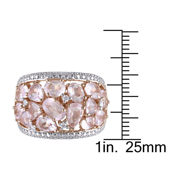 6.0 Carat (ctw) Synthetic Rose Pink Quartz Ring in Rose-Plated Sterling Silver product image