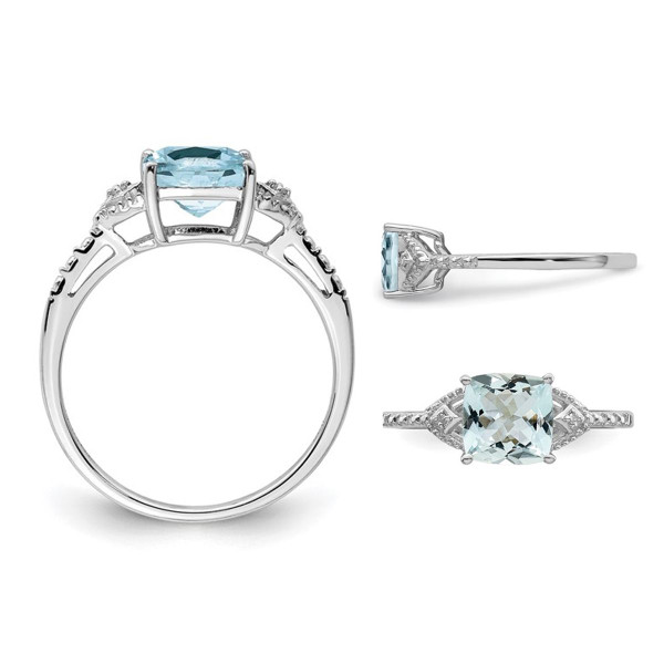 1.00 Carat (ctw) Aquamarine Ring  in Sterling Silver product image