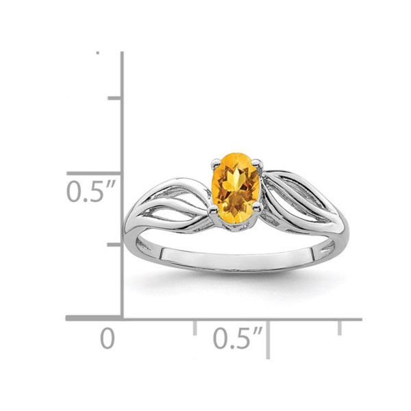 Oval Cut Citrine Ring 2/5 Carat (ctw) in Sterling Silver product image