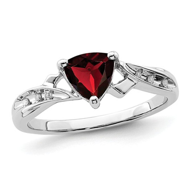 3/5 Carat (ctw) Trillion-Cut Garnet Ring in Sterling Silver product image