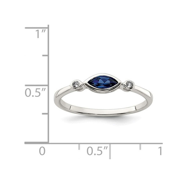 3/10 Carat (ctw) Lab-Created Sapphire Ring in Sterling Silver with White Topaz product image