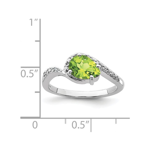 1.00 Carat (ctw) Pear Shaped Peridot Ring in Sterling Silver product image