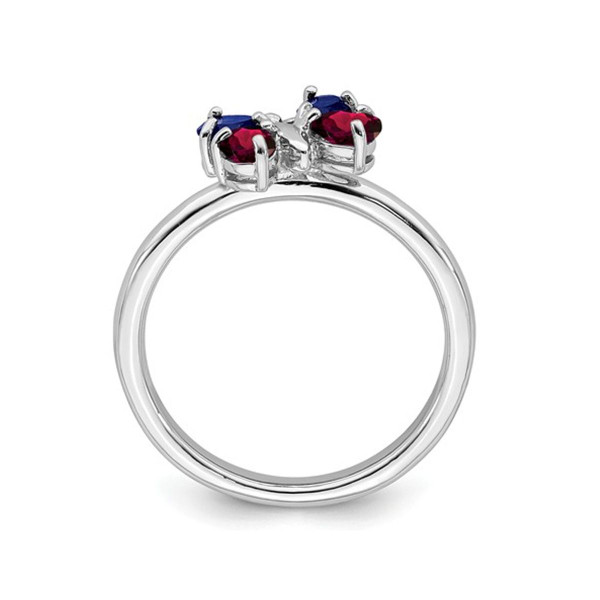 4/5 Carat (ctw) Lab Created Ruby and Lab Created Sapphire Butterfly Ring product image