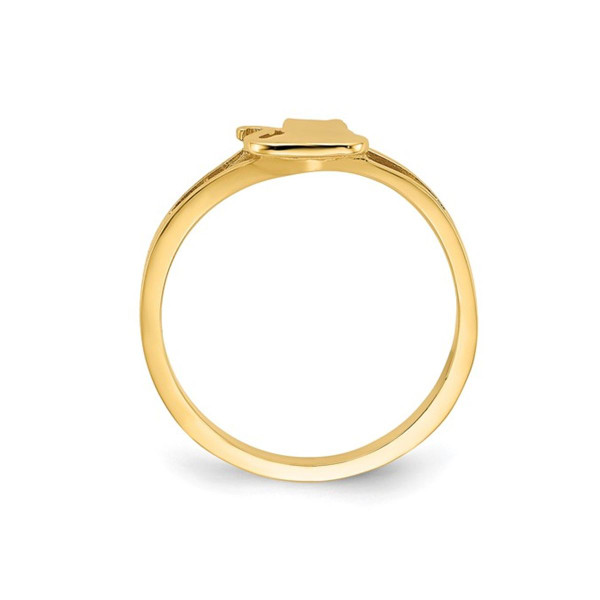 14K Yellow Gold Polished Cat Ring (Size 7) product image