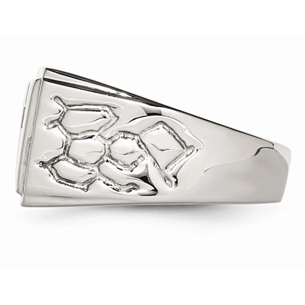 Men's Stainless Steel 1/20 Carat (ctw) Diamond Cross Textured Rings product image