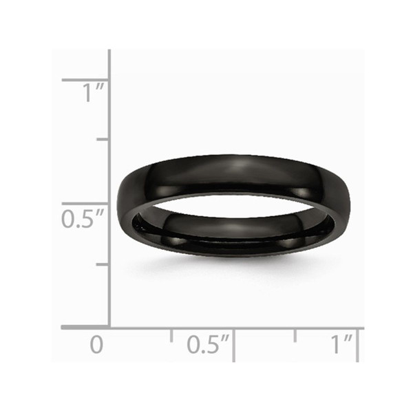 4mm Unisex Black Plated Stainless Steel Plated Wedding Band Ring product image