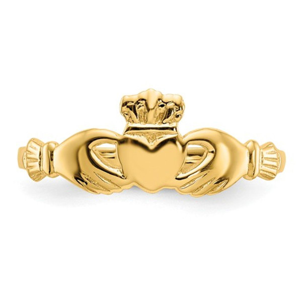 14K Yellow Gold Polished Ladies Claddagh Ring product image