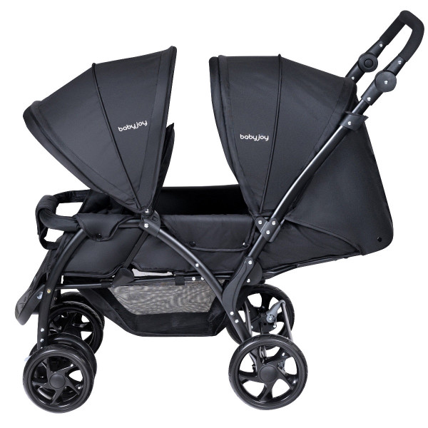 Foldable Twin Baby Double Stroller with Adjustable Backrest product image