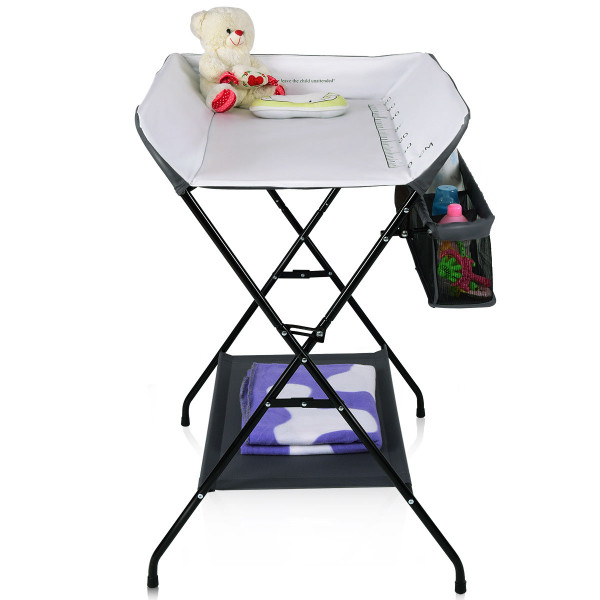 Infant Changing Table with Side Basket and Bottom Shelf product image