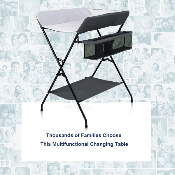 Infant Changing Table with Side Basket and Bottom Shelf product image