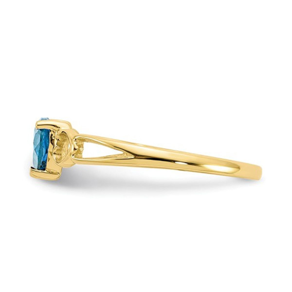1/2 Carat (ctw) Natural Swiss Blue Topaz Heart Ring in 10K Yellow Gold (Size 7) product image